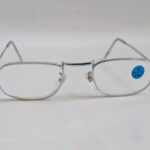 NWT Vintage 90's Rectangle Metal Half Frame Reading Glasses (S. Silver)